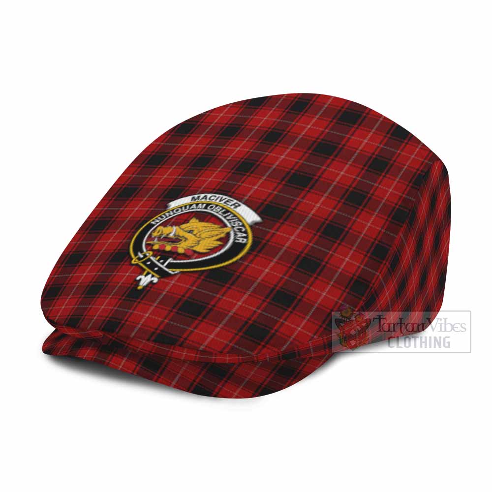 MacIver (McIver) Family Crest Tartan Jeff Cap, Tartan Flat Cap