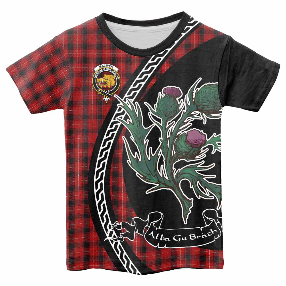 MacIver (McIver) Family Crest Tartan Kid T-shirt Alba Thistle Inspired - Tartan Vibes Clothing