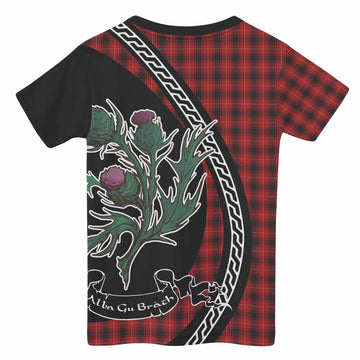 MacIver (McIver) Family Crest Tartan Kid T-shirt Alba Thistle Inspired