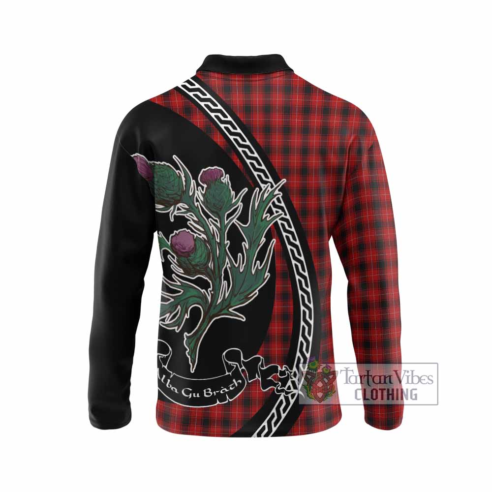 MacIver (McIver) Family Crest Tartan Long Sleeve Polo Shirt Alba Thistle Inspired - Tartan Vibes Clothing