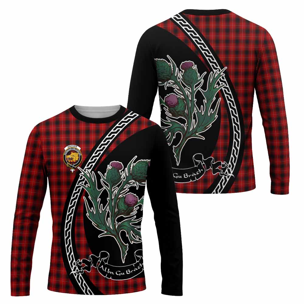 MacIver (McIver) Family Crest Tartan Long Sleeve T-Shirt Alba Thistle Inspired - Tartan Vibes Clothing