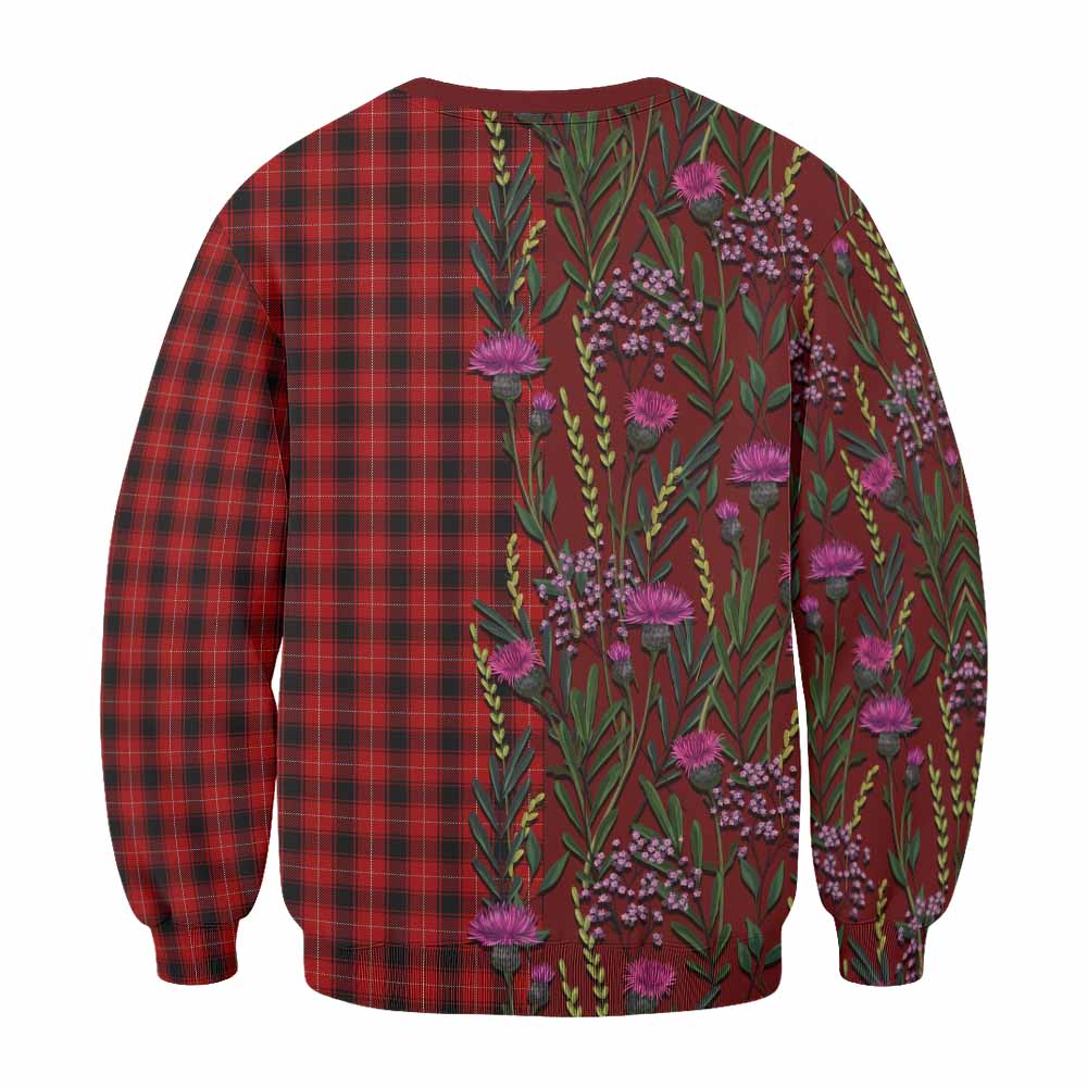 MacIver (McIver) Family Crest Tartan Sweatshirt Scottish Thistle Flower Pattern Half Style - Tartan Vibes Clothing