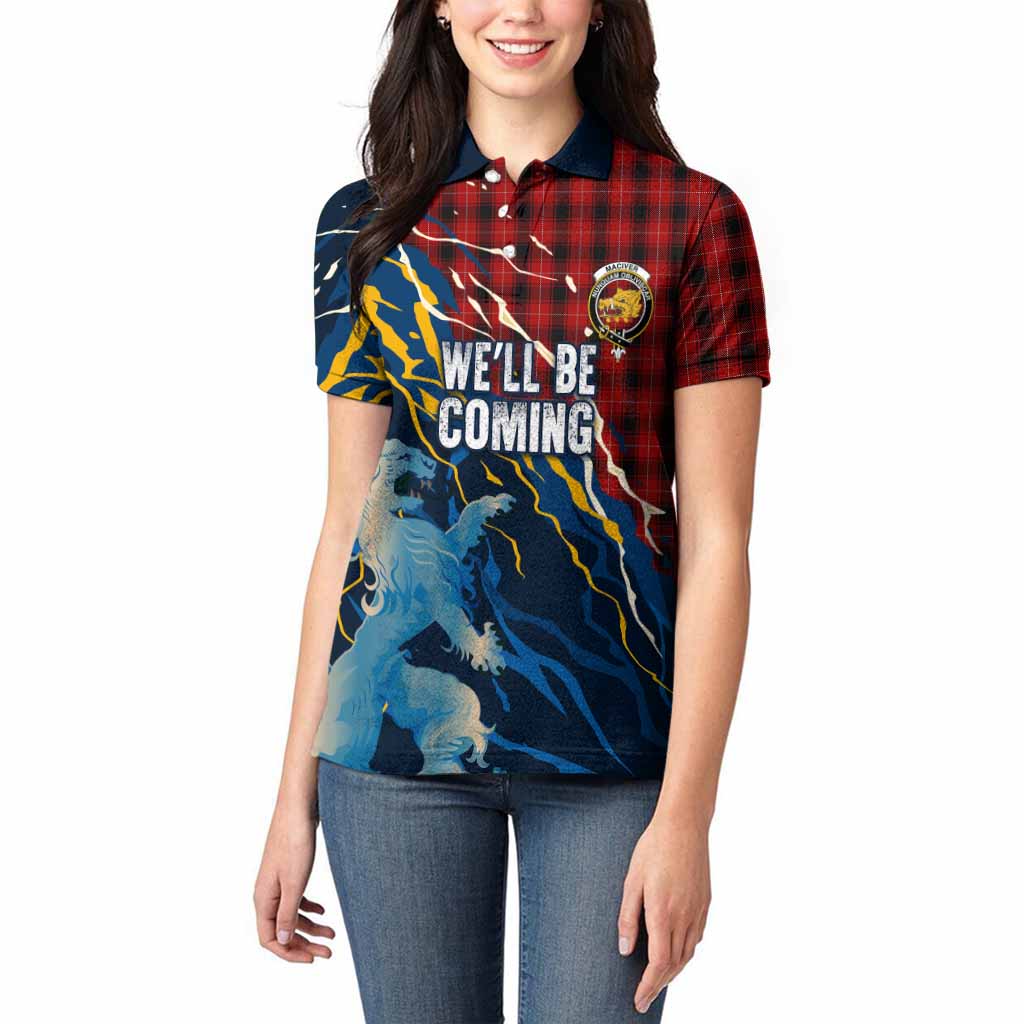 MacIver (McIver) Scotland Tartan Women Polo Shirt WC2026 Football - We'll Be Coming