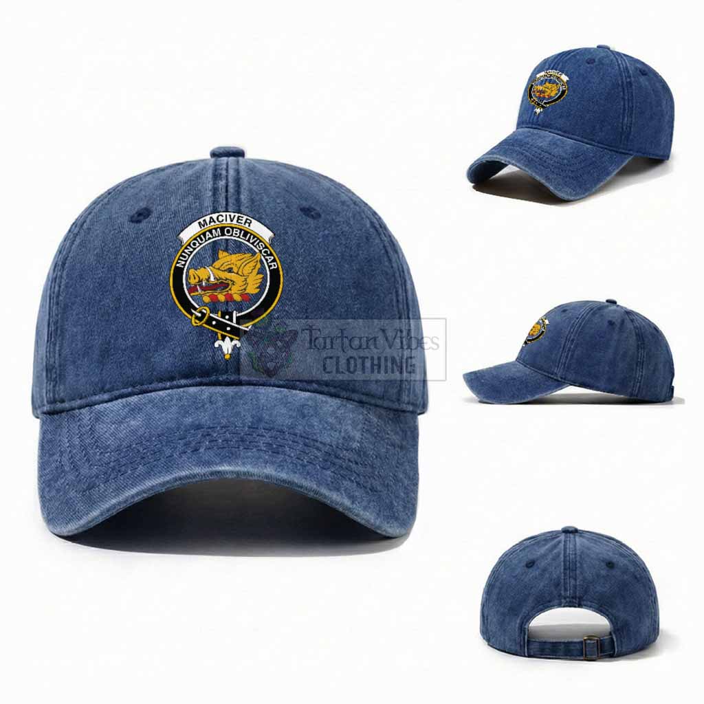MacIver (McIver) Scottish Clan Crest Washed Baseball Cap