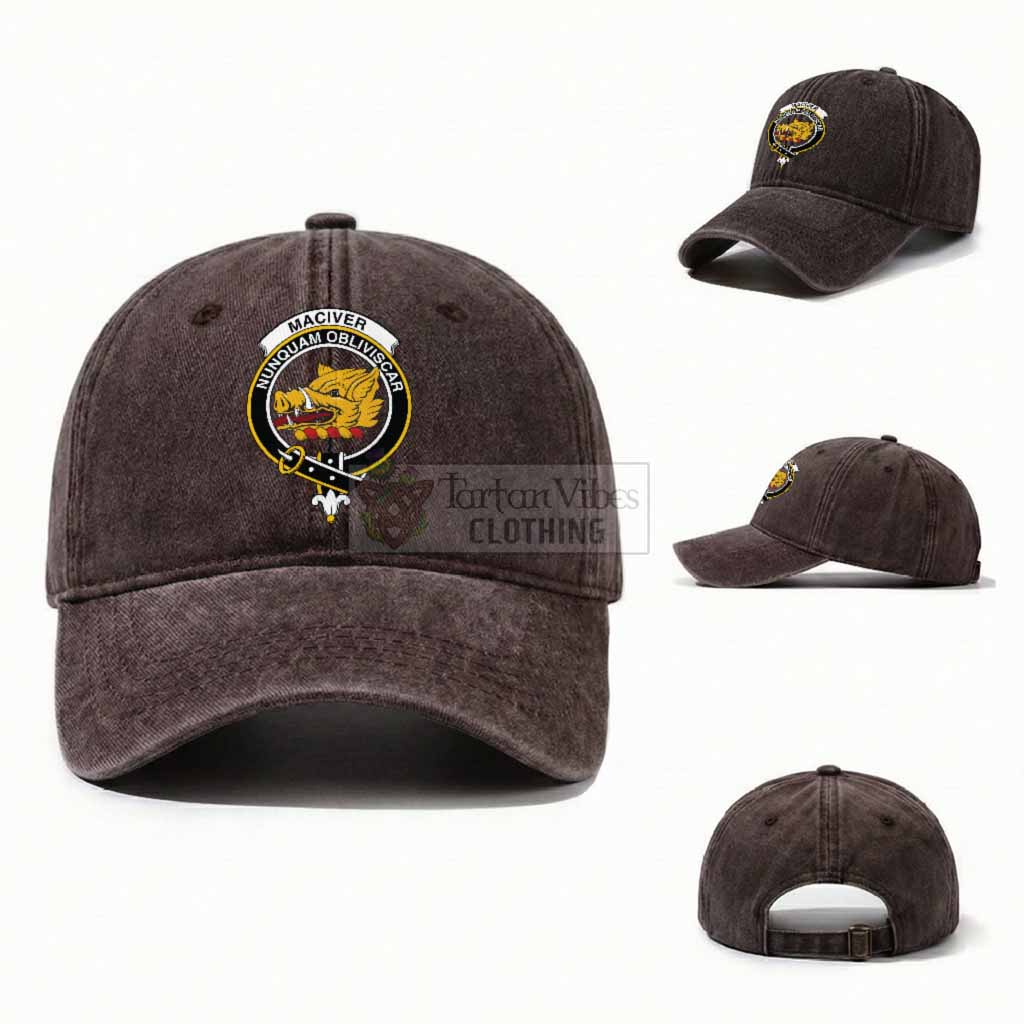 MacIver (McIver) Scottish Clan Crest Washed Baseball Cap