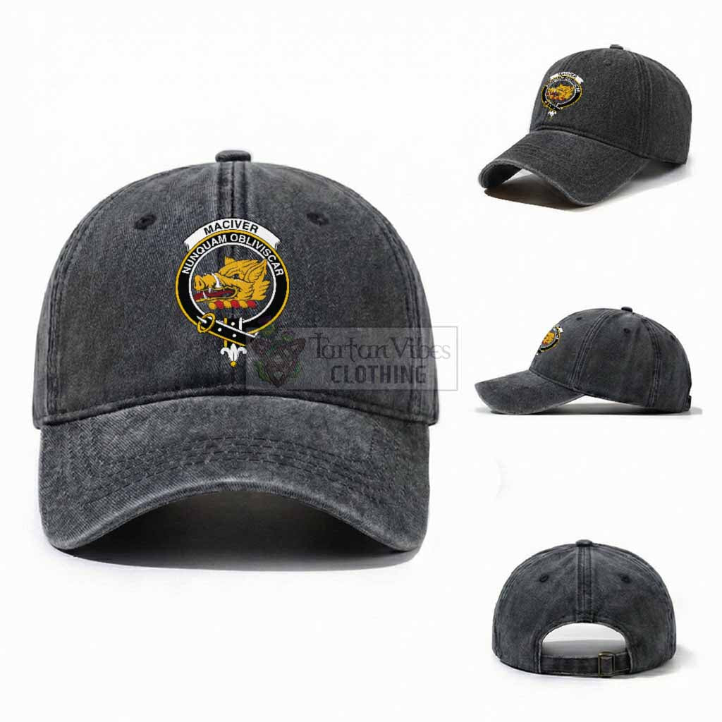 MacIver (McIver) Scottish Clan Crest Washed Baseball Cap