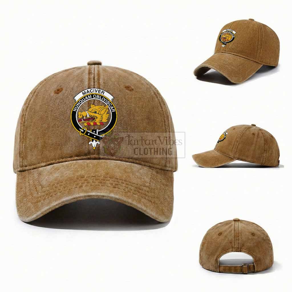 MacIver (McIver) Scottish Clan Crest Washed Baseball Cap