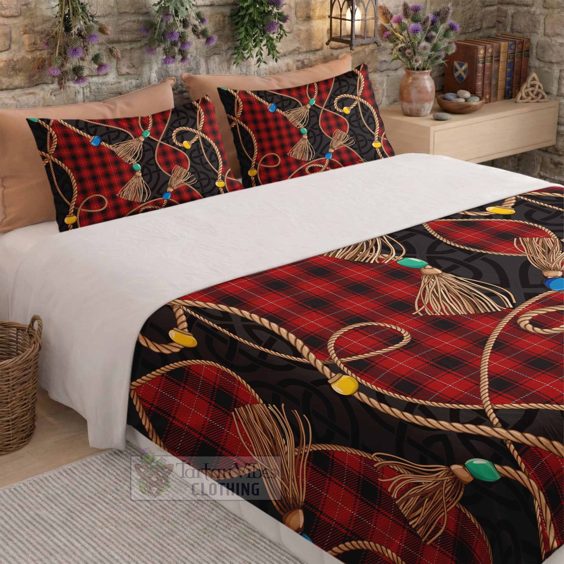 MacIver (McIver) Scottish Tartan Twisted Ropes Stylized Bedding Set - Tartan Vibes Clothing
