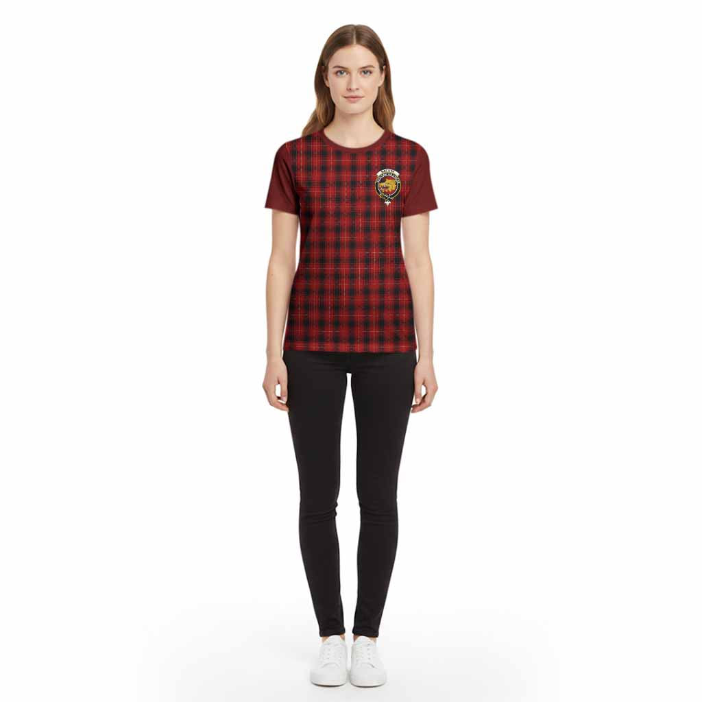 MacIver (McIver) Tartan Accent Cotton T-shirt with Family Crest