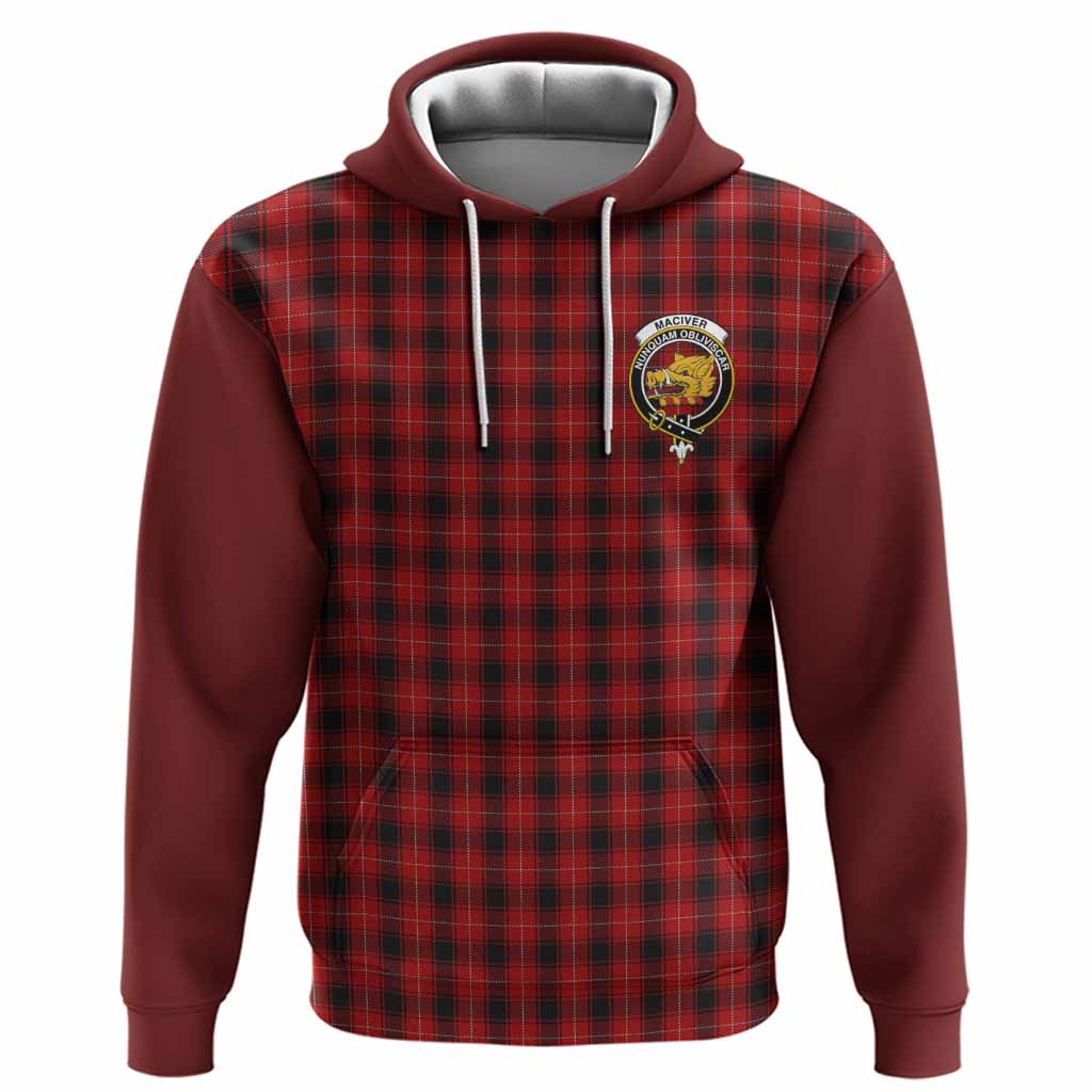 MacIver (McIver) Tartan Accent Hoodie with Family Crest