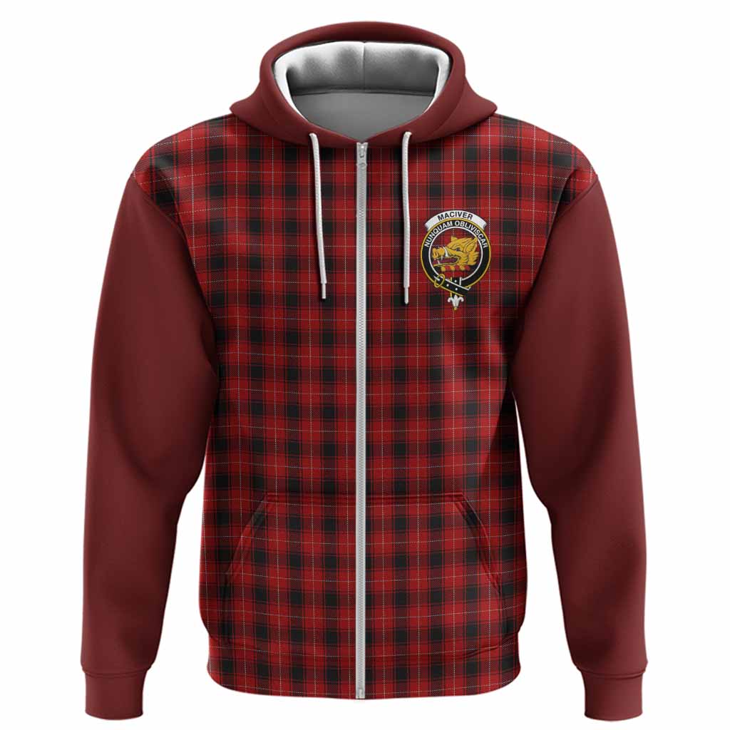 MacIver (McIver) Tartan Accent Hoodie with Family Crest
