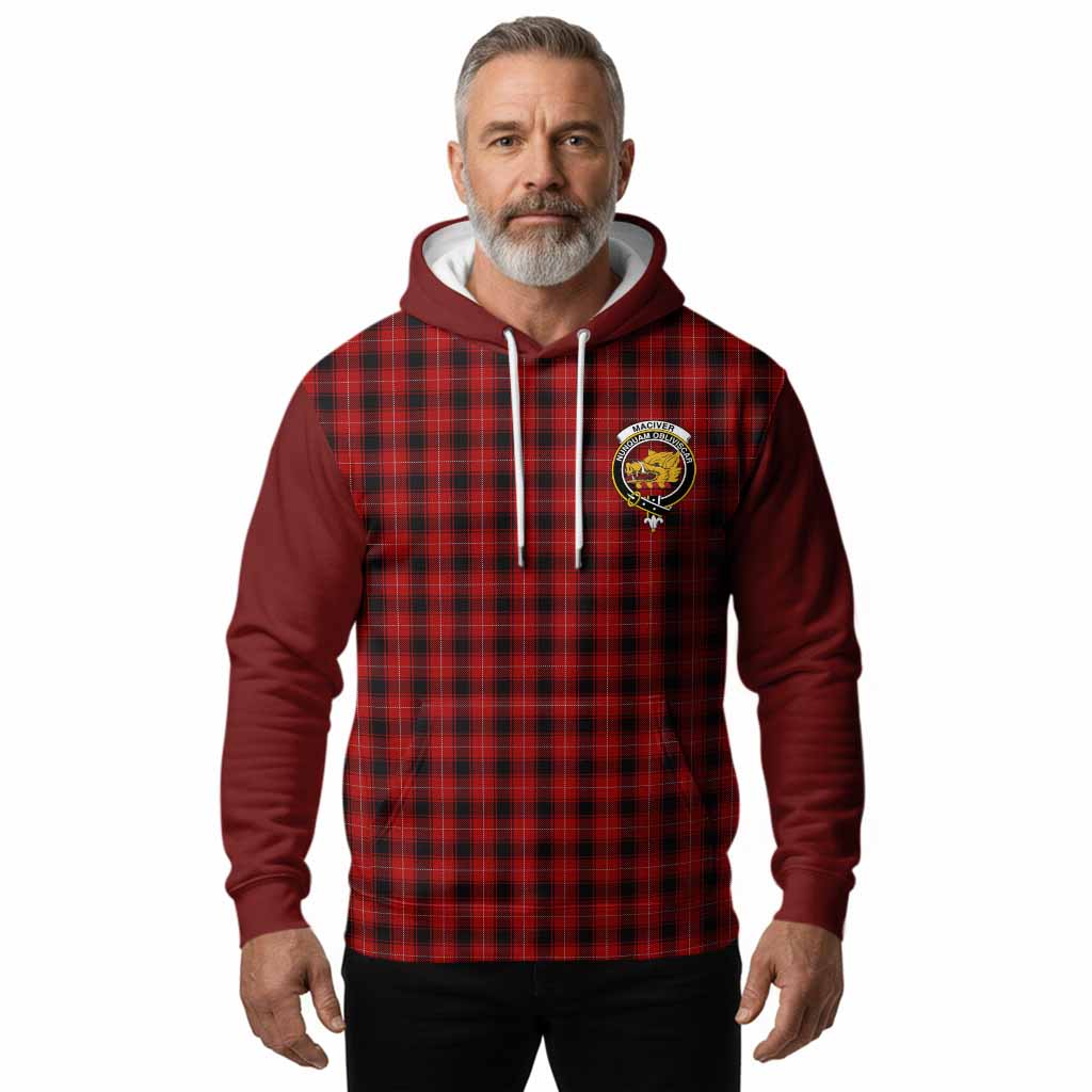 MacIver (McIver) Tartan Accent Hoodie with Family Crest