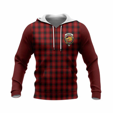 MacIver (McIver) Tartan Accent Knitted Hoodie with Family Crest