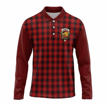 MacIver (McIver) Tartan Accent Long Sleeve Polo Shirt with Family Crest