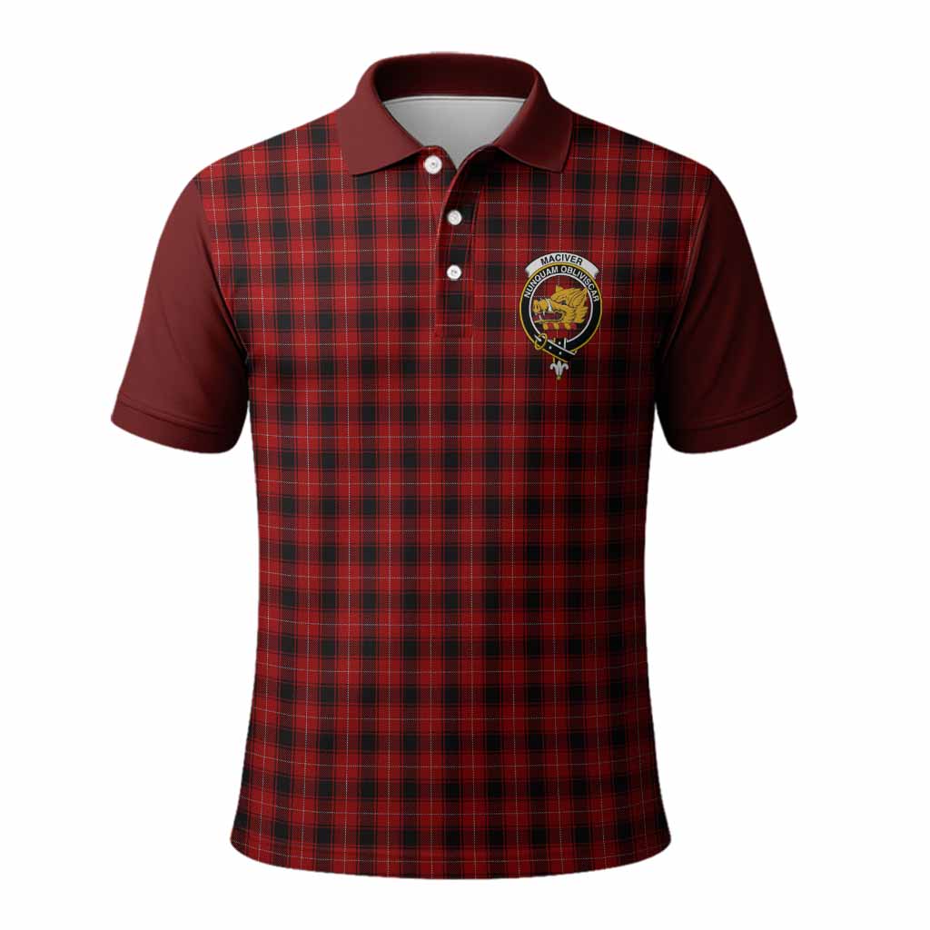 MacIver (McIver) Tartan Accent Polo Shirt with Family Crest
