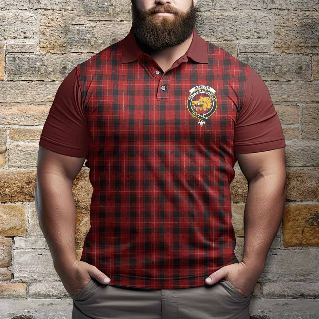 MacIver (McIver) Tartan Accent Polo Shirt with Family Crest