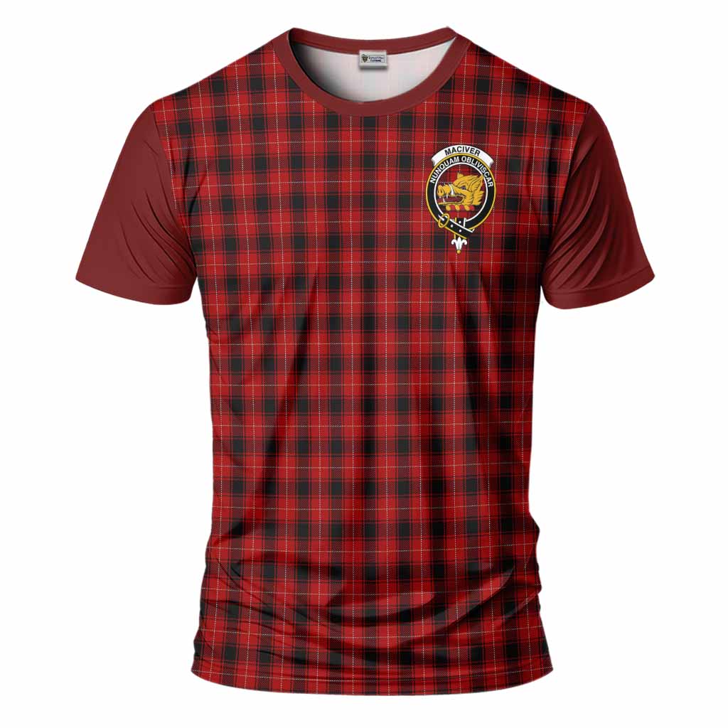 MacIver (McIver) Tartan Accent T-Shirt with Family Crest