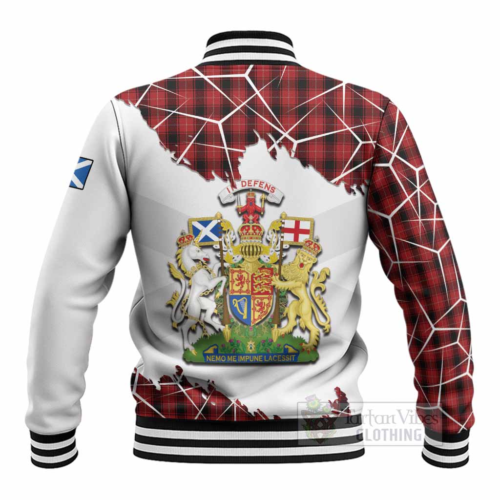 MacIver (McIver) Tartan Baseball Jacket with Family Crest and Lion Rampant Grunge Style