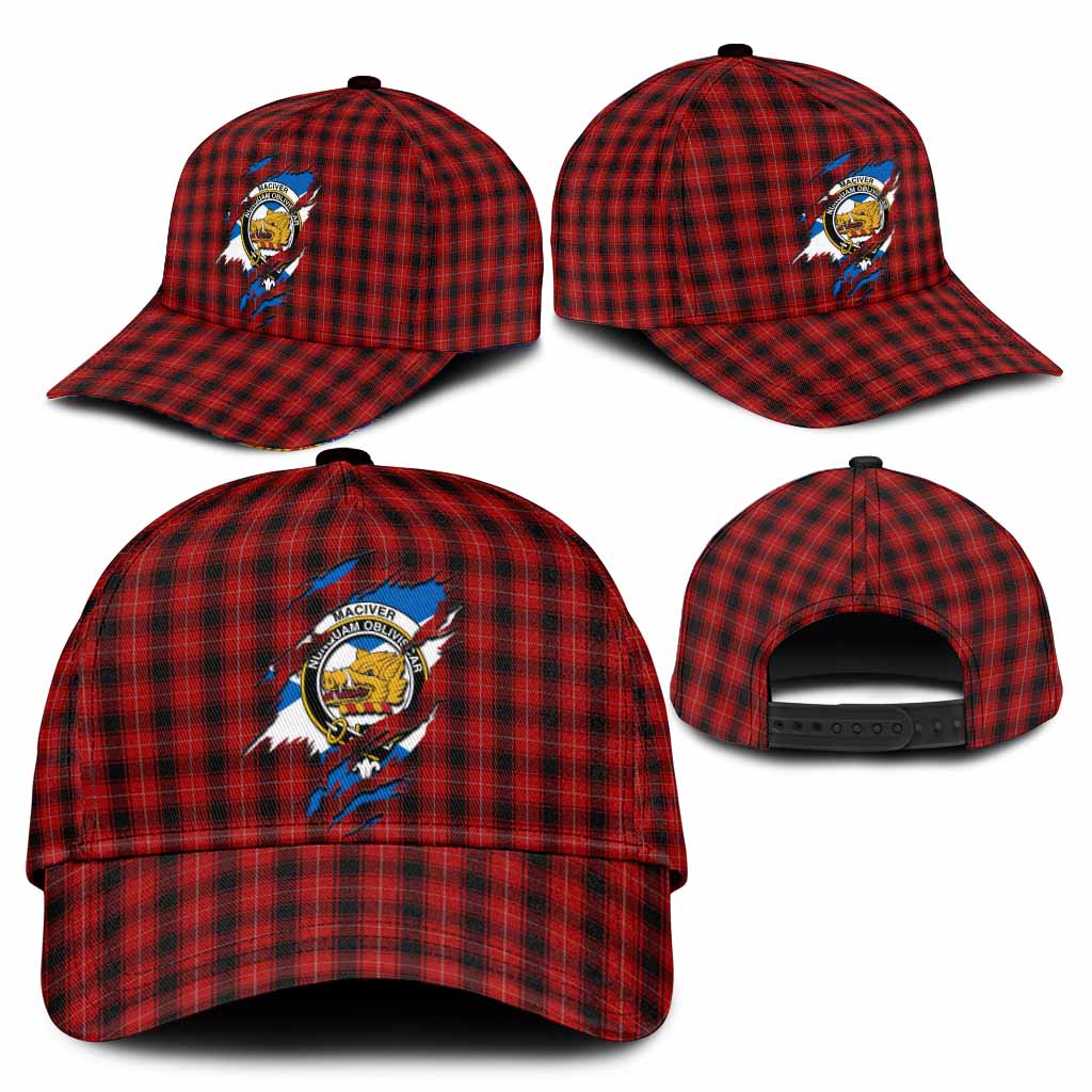 MacIver (McIver) Tartan Classic Cap with Family Crest In Me Style