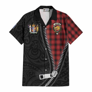 MacIver (McIver) Tartan Cotton Hawaiian Shirt New Zealand Pattern Unique Zipper Stylized