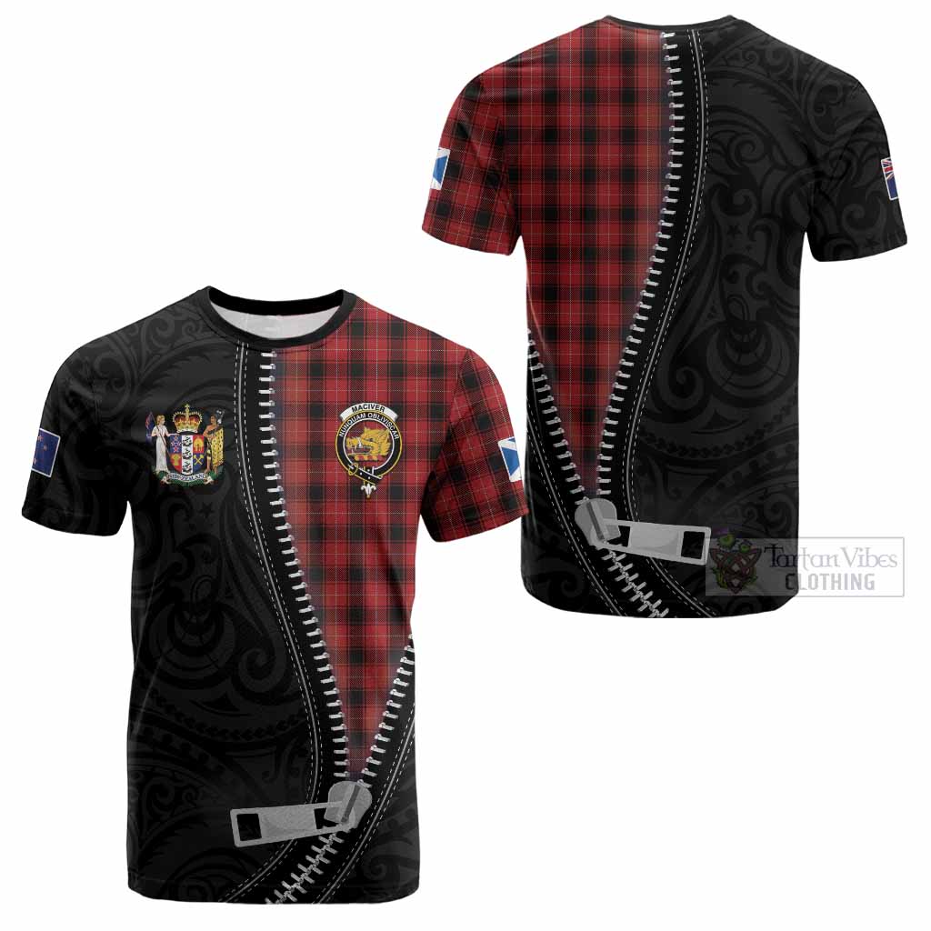 MacIver (McIver) Tartan Cotton T-shirt New Zealand Pattern Unique Zipper Stylized