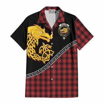 MacIver (McIver) Tartan Crest Cotton Hawaiian Shirt Legendary Dragon Knot Half Style