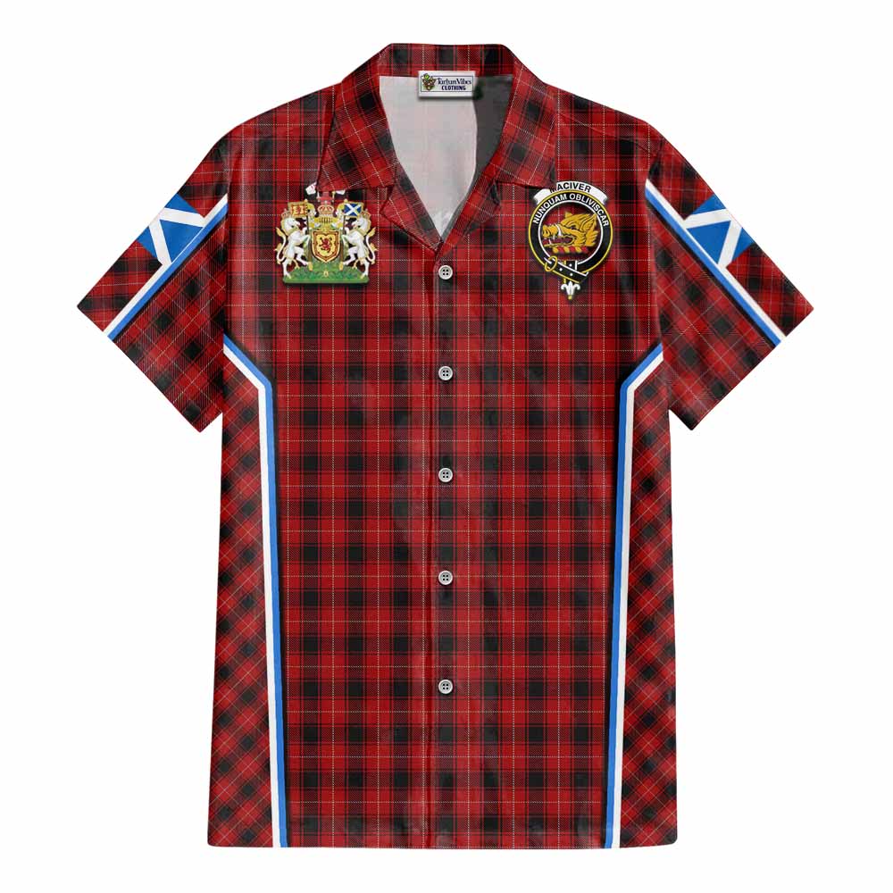 MacIver (McIver) Tartan Crest Cotton Hawaiian Shirt Scotland Coat of Arm Flag Style - Tartan Vibes Clothing