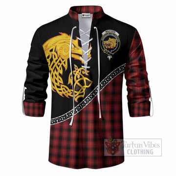 MacIver (McIver) Tartan Crest Ghillie Shirt Legendary Dragon Knot Half Style
