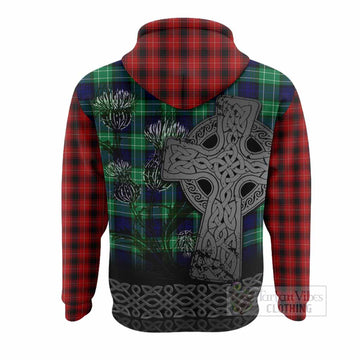 MacIver (McIver) Tartan Crest Hoodie Grunge Celtic Cross Scottish Thistle