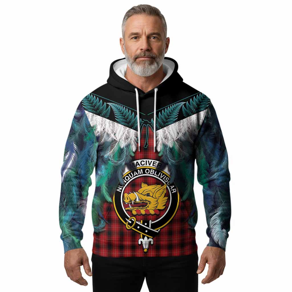 MacIver (McIver) Tartan Crest Hoodie New Zealand Maori Korowai Cloak