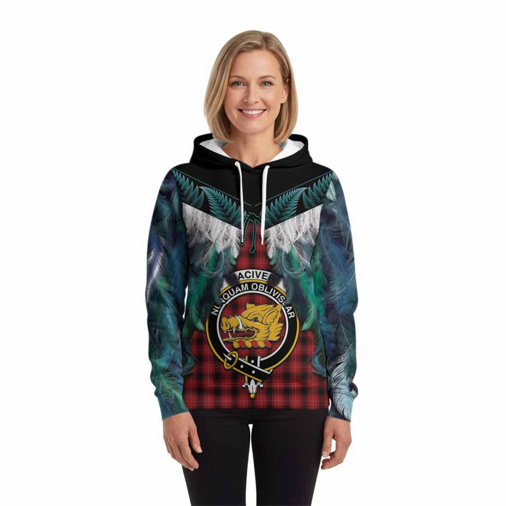 MacIver (McIver) Tartan Crest Hoodie New Zealand Maori Korowai Cloak