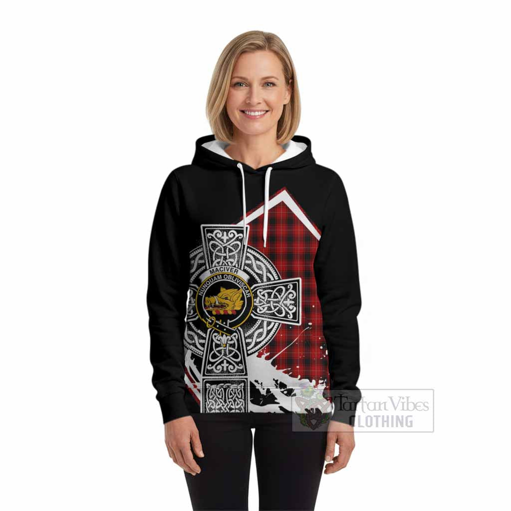 MacIver (McIver) Tartan Crest Hoodie Scottish Celtic Cross Heritage