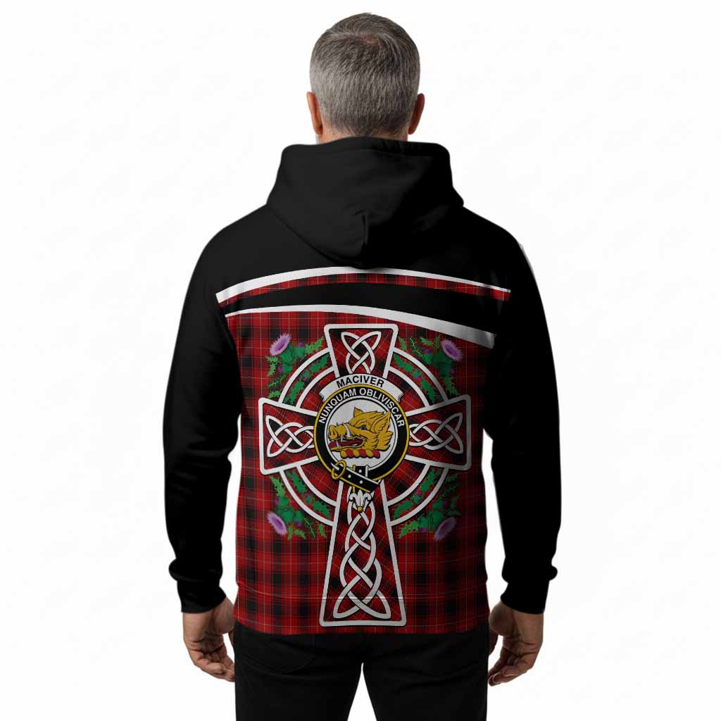 MacIver (McIver) Tartan Crest Hoodie Scottish Thistle Celtic Cross Alba Gu Brath