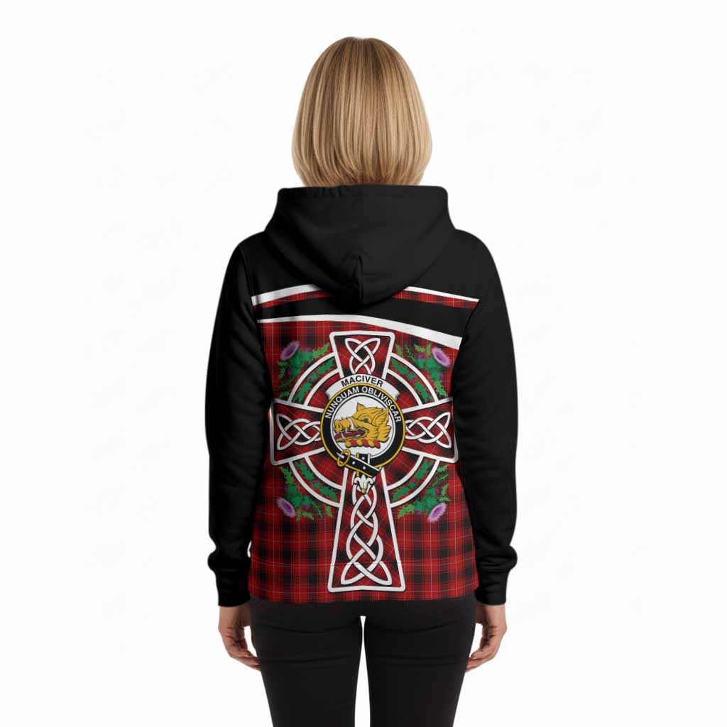 MacIver (McIver) Tartan Crest Hoodie Scottish Thistle Celtic Cross Alba Gu Brath