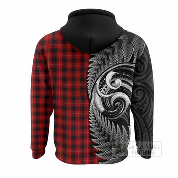 MacIver (McIver) Tartan Crest Hoodie With New Zealand Silver Fern Maori Koru