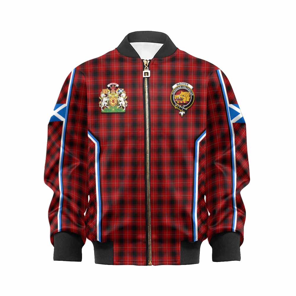 MacIver (McIver) Tartan Crest Kid Bomber Jacket Scotland Coat of Arm Flag Style - Tartan Vibes Clothing