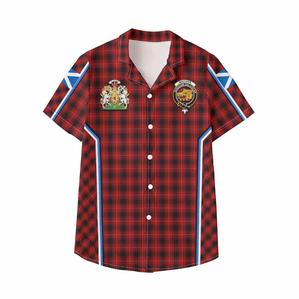 MacIver (McIver) Tartan Crest Kid Hawaiian Shirt Scotland Coat of Arm Flag Style - Tartan Vibes Clothing