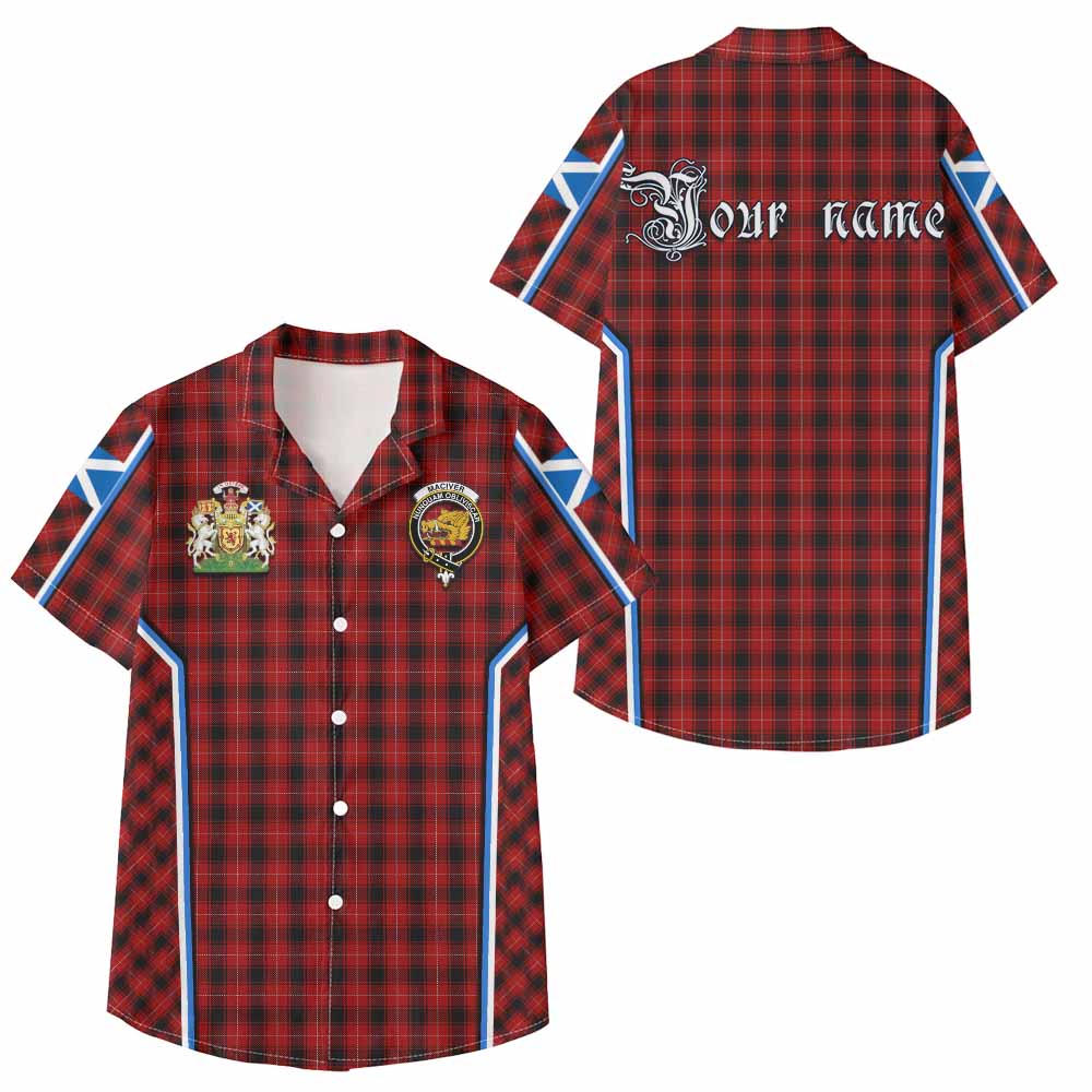 MacIver (McIver) Tartan Crest Kid Hawaiian Shirt Scotland Coat of Arm Flag Style - Tartan Vibes Clothing