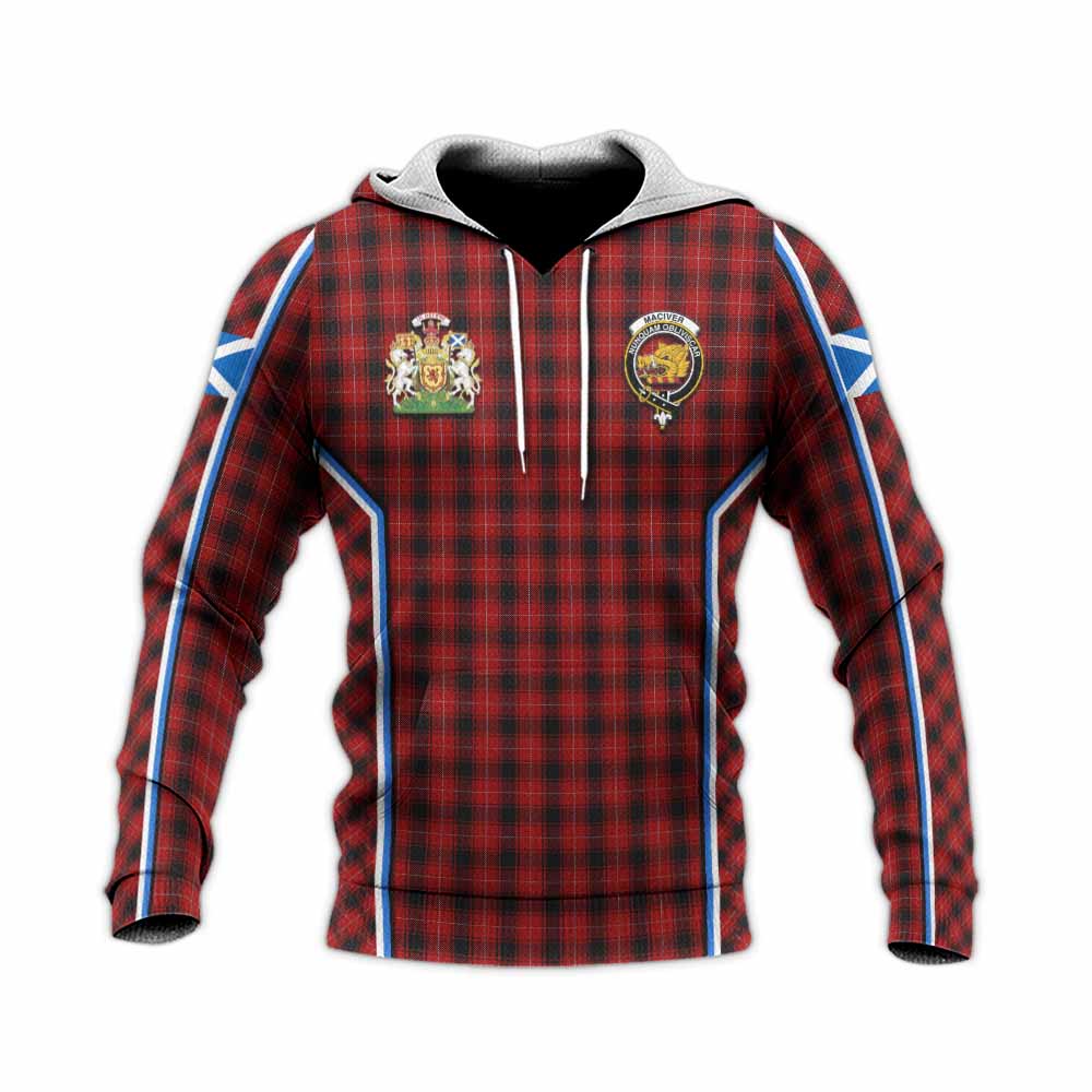 MacIver (McIver) Tartan Crest Knitted Hoodie Scotland Coat of Arm Flag Style - Tartan Vibes Clothing
