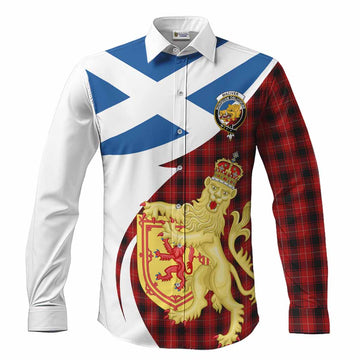MacIver (McIver) Tartan Crest Lion Rampant Long Sleeve Button Shirts Classic Scottish Style Men's Shirt S - Tartan Vibes Clothing
