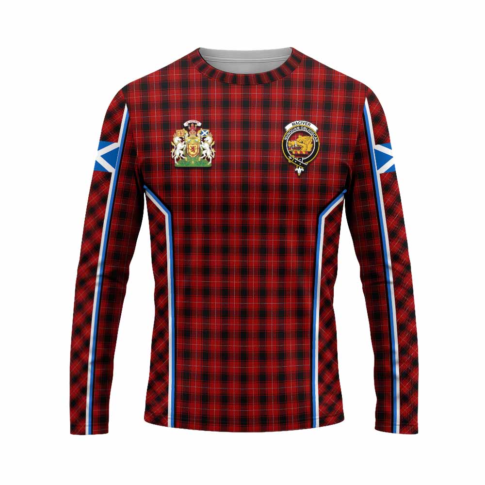 MacIver (McIver) Tartan Crest Long Sleeve T-Shirt Scotland Coat of Arm Flag Style - Tartan Vibes Clothing