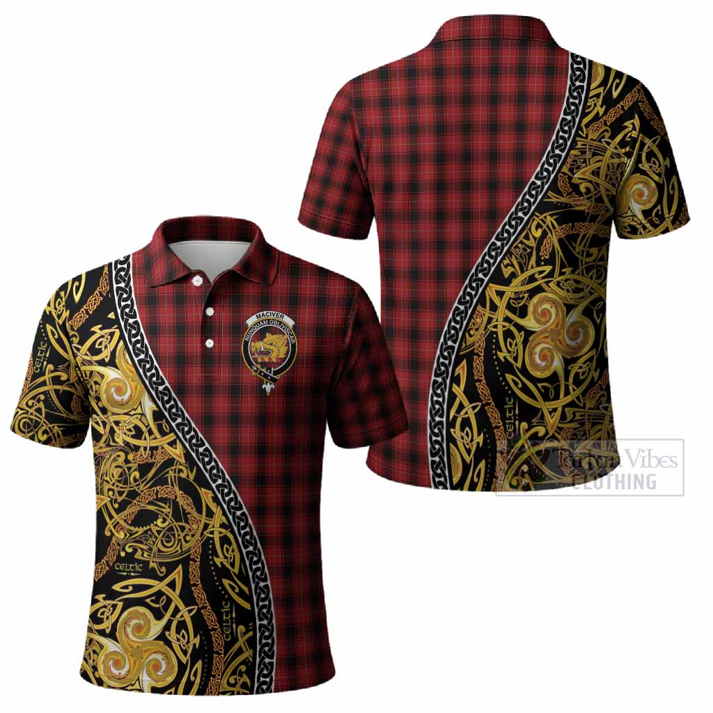 MacIver (McIver) Tartan Crest Polo Shirt Celtic Knot and Triple Trickle Spiral Symbols