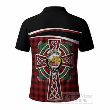 MacIver (McIver) Tartan Crest Polo Shirt Scottish Thistle Celtic Cross Alba Gu Brath