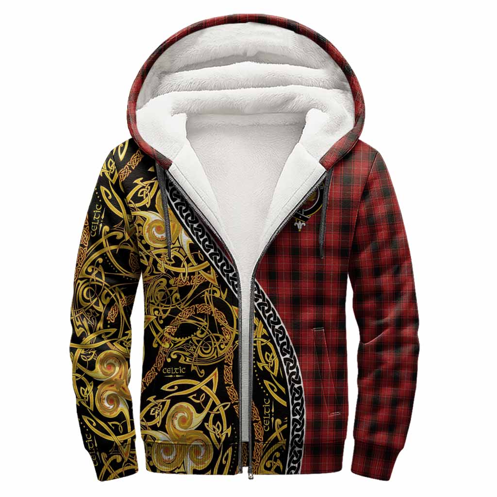 MacIver (McIver) Tartan Crest Sherpa Hoodie Celtic Knot and Triple Trickle Spiral Symbols