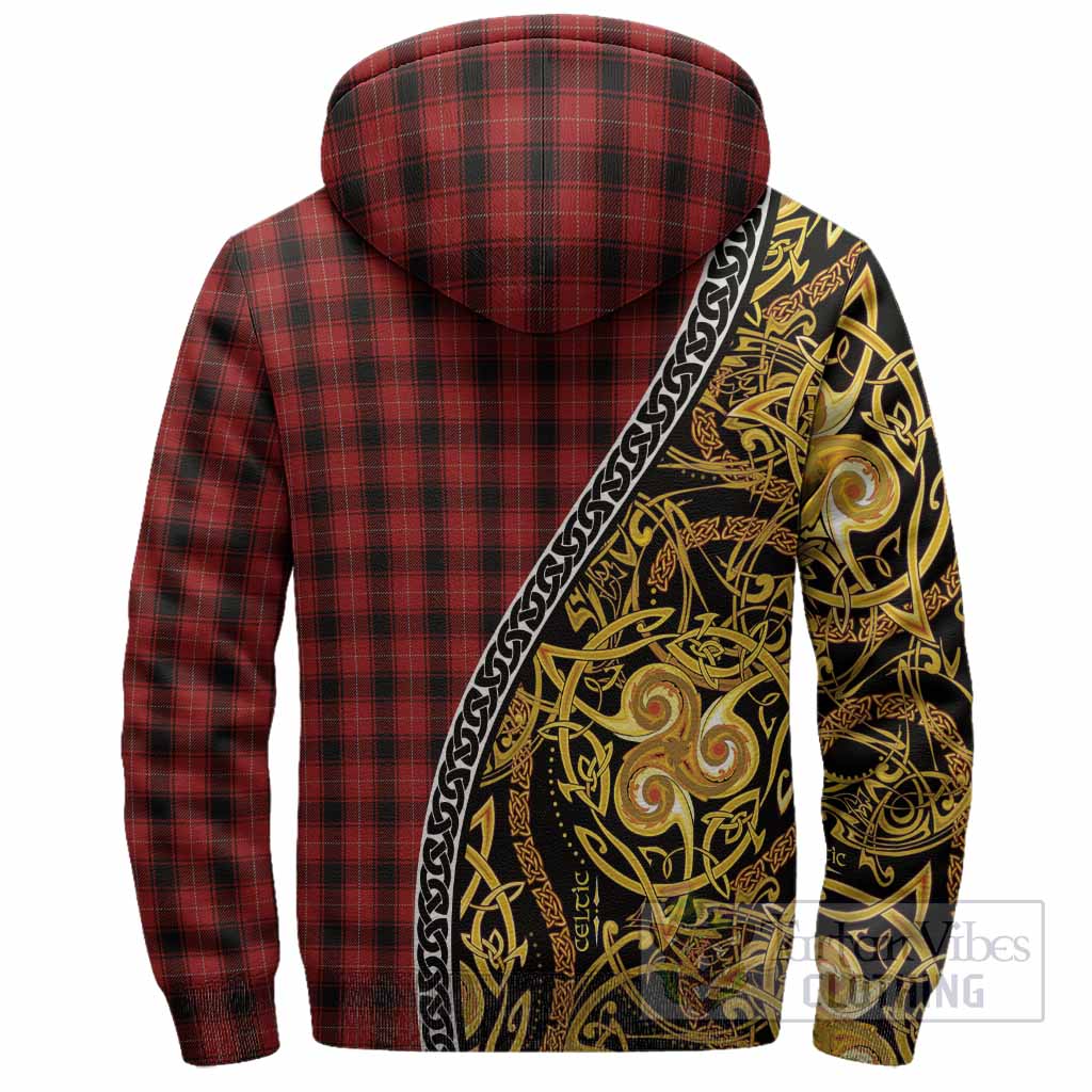 MacIver (McIver) Tartan Crest Sherpa Hoodie Celtic Knot and Triple Trickle Spiral Symbols
