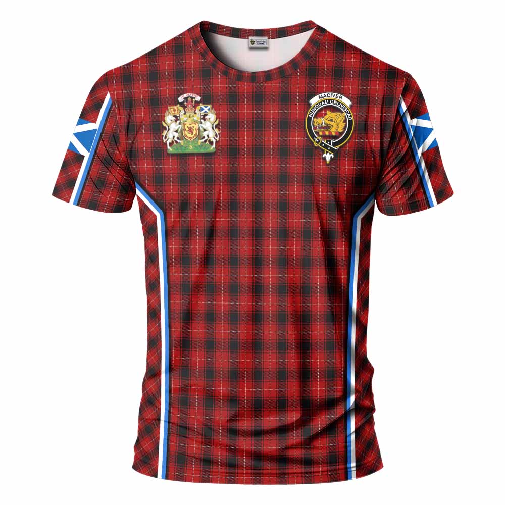 MacIver (McIver) Tartan Crest T-shirt Scotland Coat of Arm Flag Style - Tartan Vibes Clothing