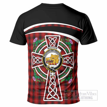 MacIver (McIver) Tartan Crest T-Shirt Scottish Thistle Celtic Cross Alba Gu Brath