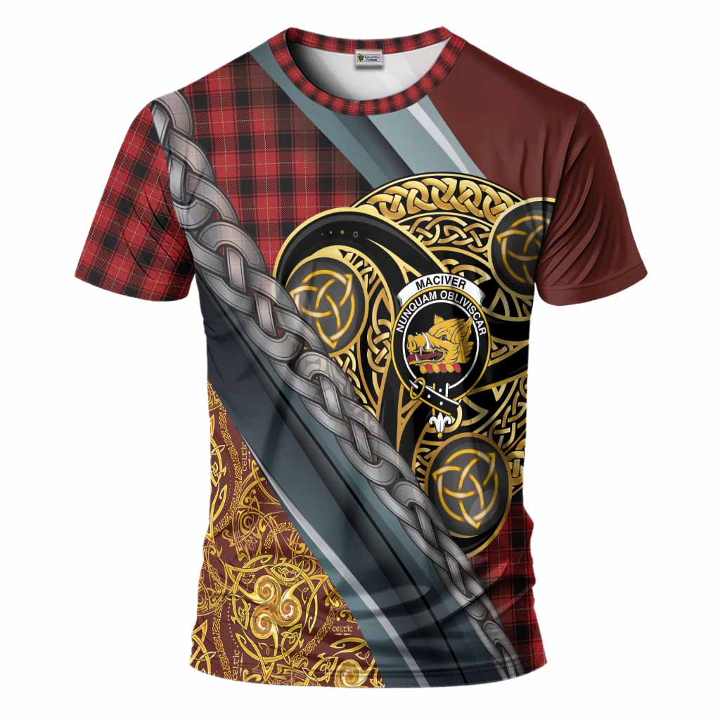 MacIver (McIver) Tartan Crest T-Shirt Scottish Triskele Celtic