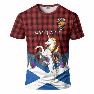 MacIver (McIver) Tartan Crest T-Shirt Scottish Unicorn With Thistle