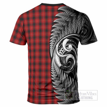 MacIver (McIver) Tartan Crest T-Shirt With New Zealand Silver Fern Maori Koru